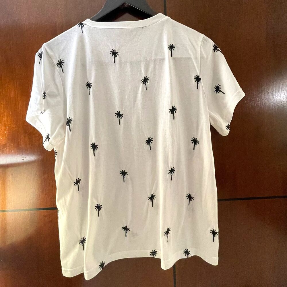 KnappStudio Women's White Summer Vacation Tree Tee embroidery Tshirt Size L - Picture 3 of 8
